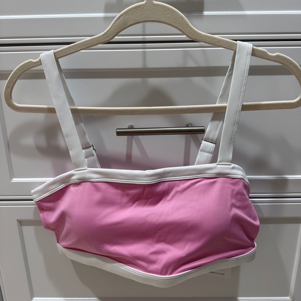 Beach Riot Pink and White Activewear Top
